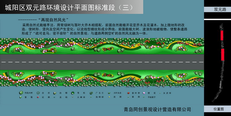 道路标准段3 景观设计与建造; 青岛同创景观设计营造有限公司