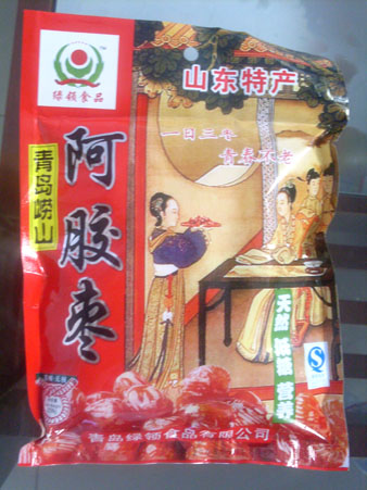 阿胶枣 青岛食品;青岛食品;青岛食品;烧烤鱿鱼;烧烤黄花鱼;鱿鱼丝;绿岭食品;青岛绿岭;烤鳕鱼;鳕鱼丝;辣烤鳕鱼;烤虾皮; 绿岭--青岛绿领食品有限公司