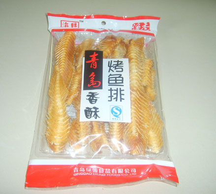 青岛香酥烤鱼排 青岛食品;青岛食品;青岛食品;烧烤鱿鱼;烧烤黄花鱼;鱿鱼丝;绿岭食品;青岛绿岭;烤鳕鱼;鳕鱼丝;辣烤鳕鱼;烤虾皮; 绿岭--青岛绿领食品有限公司